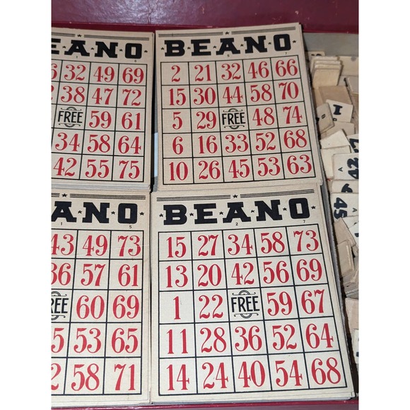 Antique Vintage 1930's  MB Beano A Complete Set Bingo Board Game Must See Rare - Picture 3 of 8